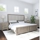 preview thumbnail 2 of 11, Roundhill Furniture Ennesley 3-Piece Gray Wood Bedroom Set, Upholstered Panel Bed and 2 Nightstands