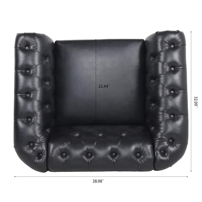 GDFStudio- Winston PU Leather Chesterfield Club Chair