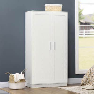 HOMCOM Kitchen Pantry, 14-Tier Freestanding Cupboard with 2 Doors, Adjustable Shelves for Living Room, Dining Room and Bedroom