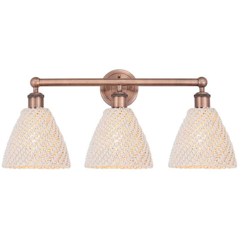 Innovations Lighting Endless Possibilities Edison - Bristol Natural - 3 Light 26" Bath Vanity Light - Antique Copper