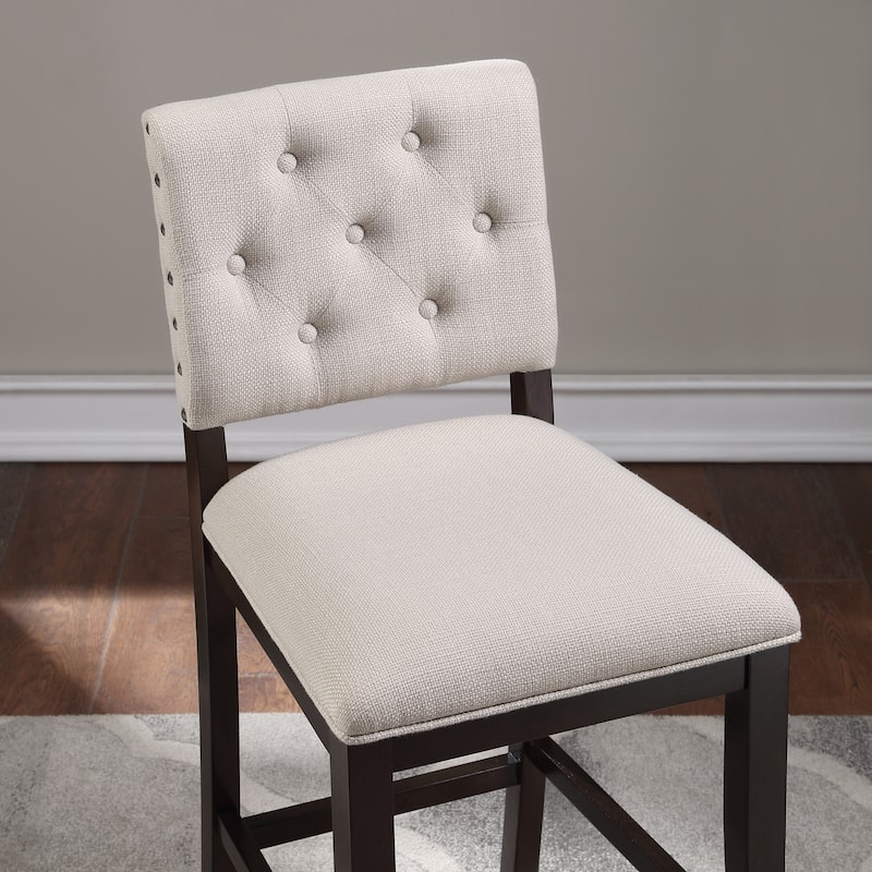 Lindale Button Tufted Stationary Bar Stool