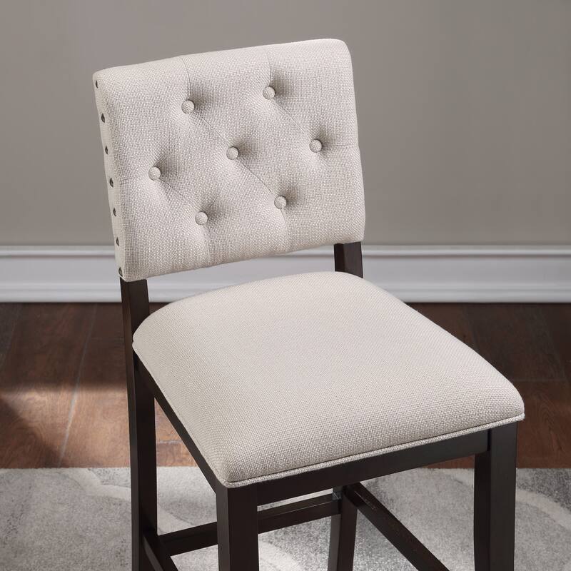 Lindale Button Tufted Stationary Counter Stool