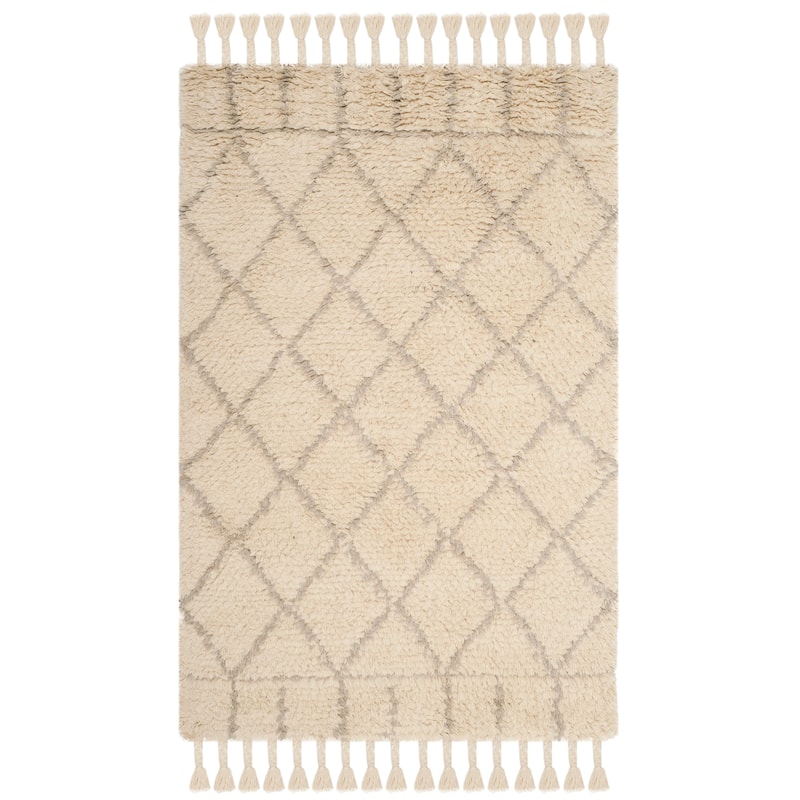 SAFAVIEH Handmade Casablanca Shag Magarete Tribal Wool Rug