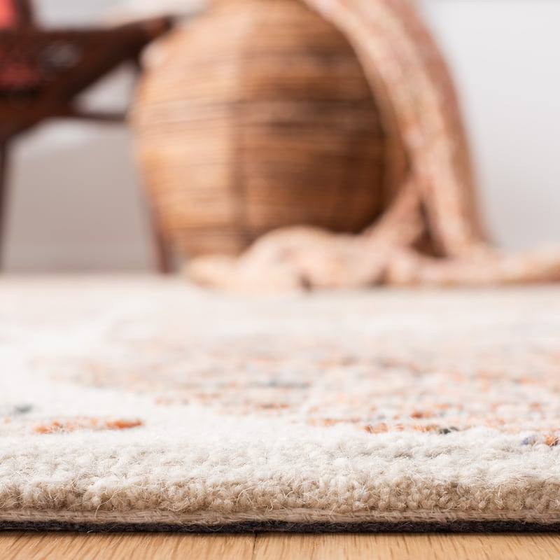 SAFAVIEH Handmade Capri Ilianka Wool Rug - 2'3" x 17' Runner - Ivory/Brown - Runner