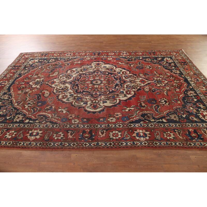 Bakhtiari Persian Antique Area Rug Hand-Knotted Wool Carpet - 7'0"x 10'0"
