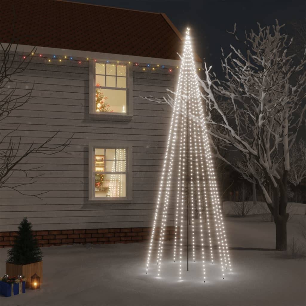 vidaXL Christmas Tree with Spike Cold White 732 LEDs 196.9 " - 16 x 5 ft