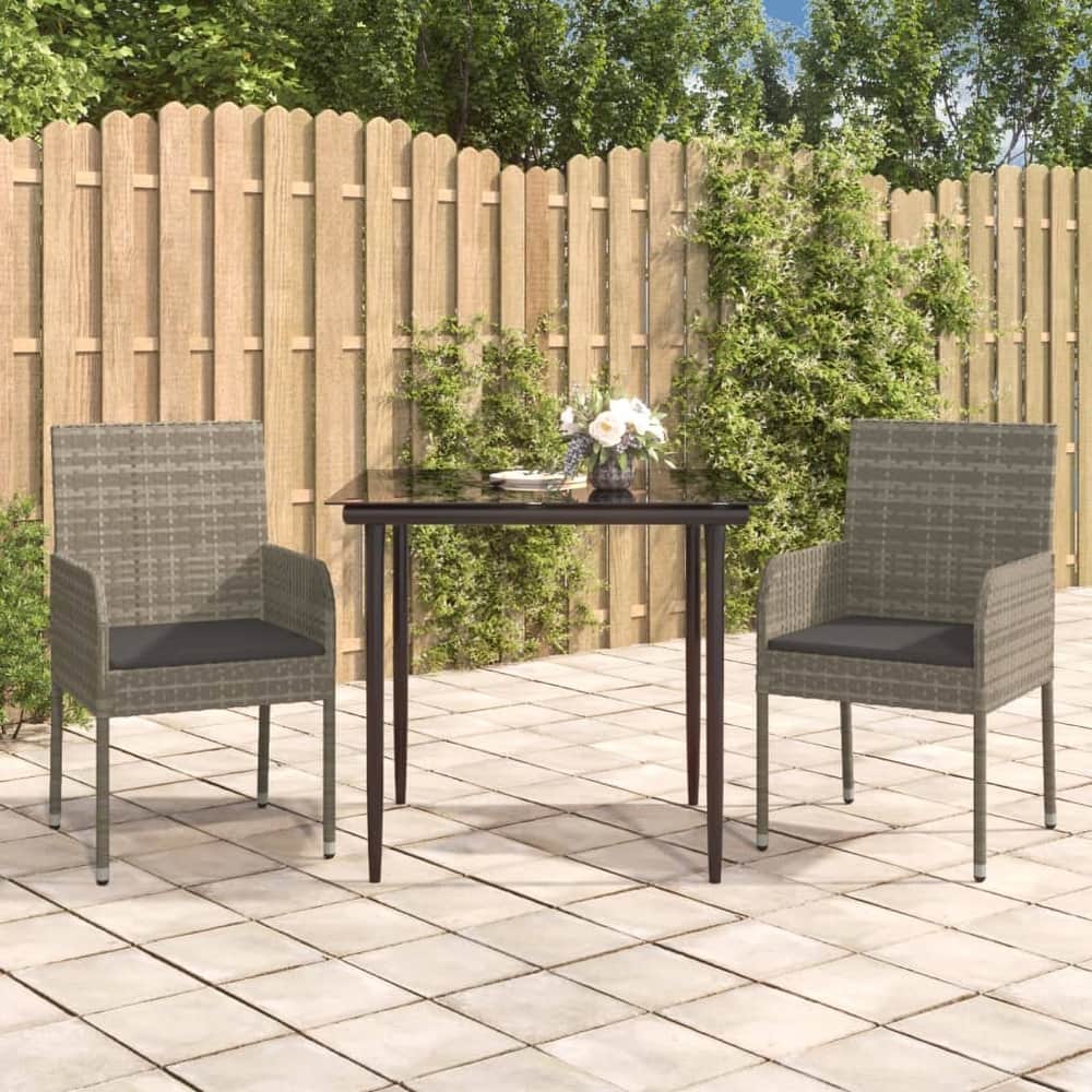 vidaXL Patio Dining Set Outdoor Rattan Wicker Table and Chair Set for Porch