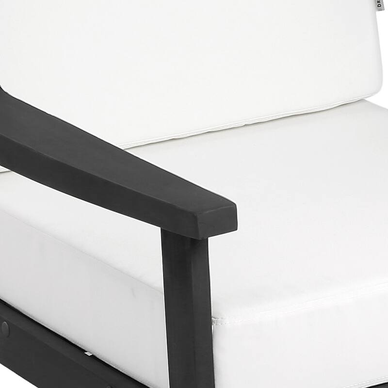 Solid Wood Outdoor Arm Chair Loveseat with Cushion