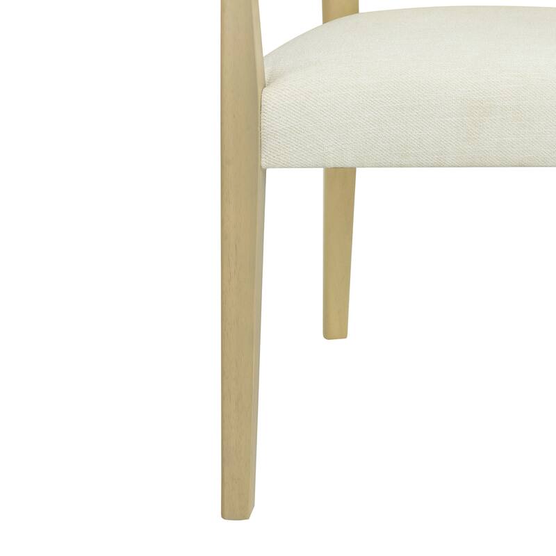 Modern Solid Wood Dining Chairs (2-Pack) - Rattan Accent 300 lbs Capacity