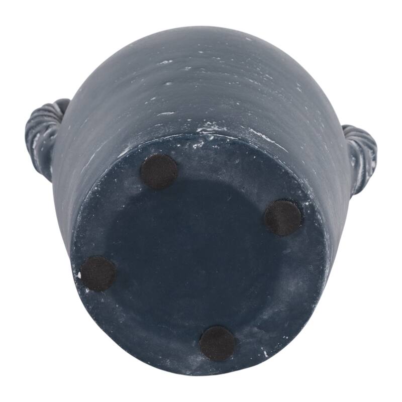 Decorative Textured Amphora Table Vase with Twisted Handles