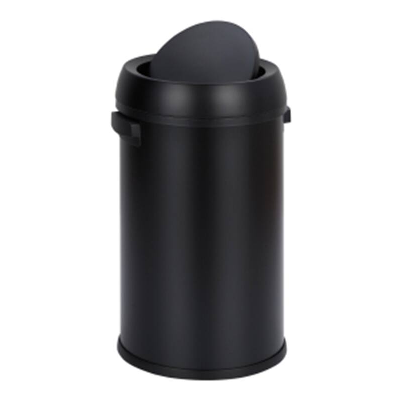 17 Gallon/65 Liter Swivel Top Trash Can, Commercial Grade Round Stainless Steel Trash Can, Black