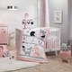 preview thumbnail 1 of 9, Lambs & Ivy Forever Friends White/Pink/Gray Woodland Fox/Owl 4-Piece Nursery Crib Baby Bedding Set