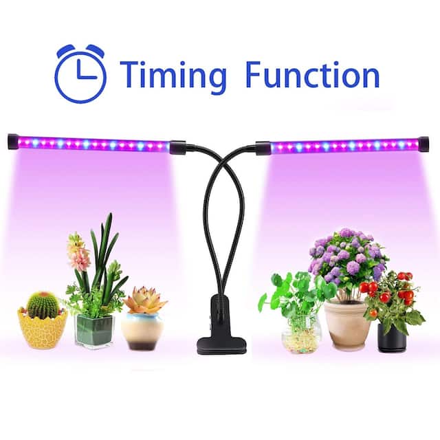 30W Grow Light Plants 2 Head Divided Adjustable Goose Neck Clip-On - Picture Color - Picture Color