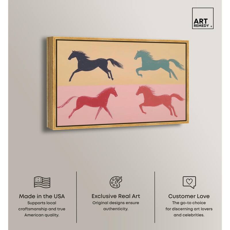 Galloping Quartet Canvas by Art Remedy