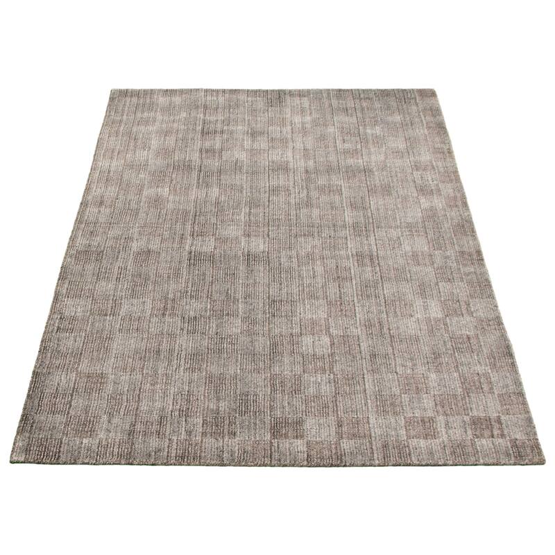 ECARPETGALLERY Hand Loomed Gabbeh Luribaft Taupe Rug - 5'0 x 8'0