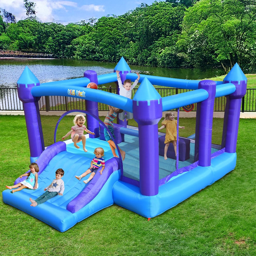 15.3'x 12' 840D Large Bounce House Oxford Inflatable Bouncers with Blower & Slide