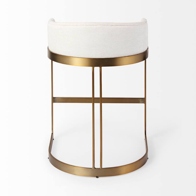 Hollyfield Cream Fabric Seat with Gold Metal Frame Counter Stool