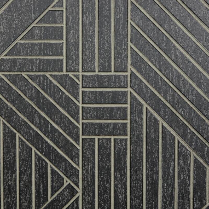 Wood Geometric Linear Wall Decor - Black - Roche River Decor