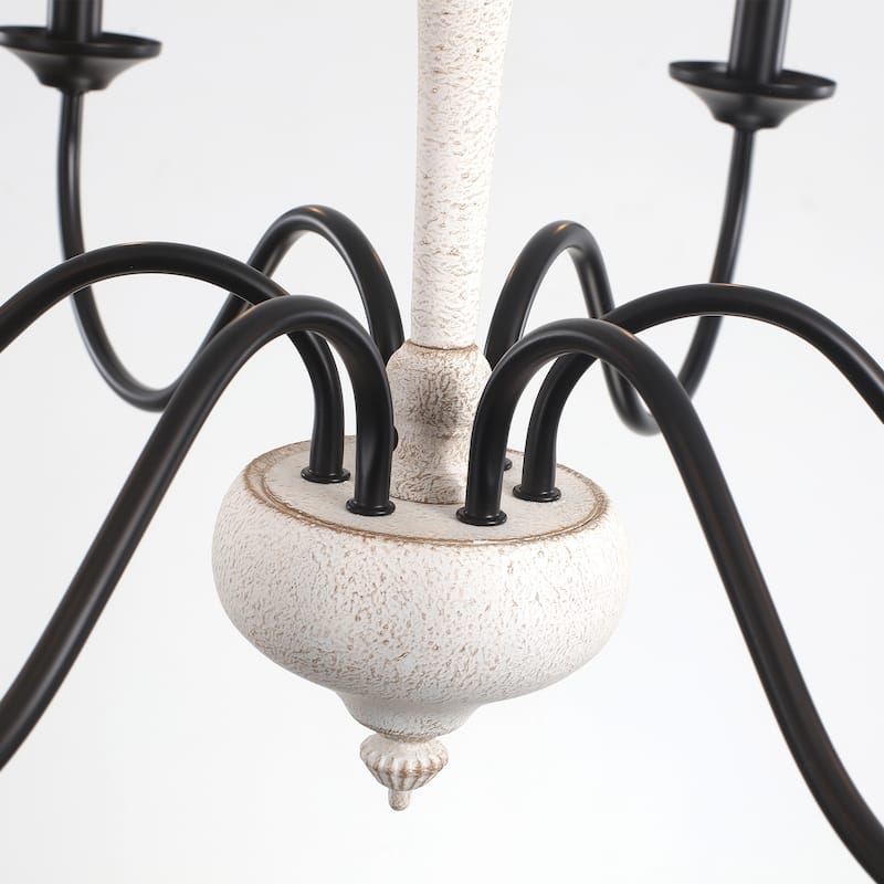 Modern Farmhouse 6-Light Candle Chandelier Light Fixture for Dining Room - W27.95"x H16.14" - N/A