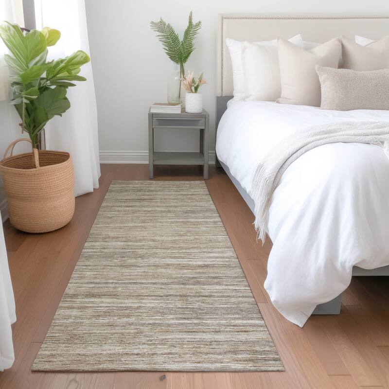 Premium Washable Super Soft Ombre Stripes Mayfield Rug - Taupe - 2'3" x 7'6"