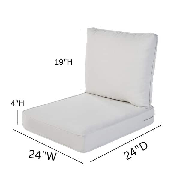 dimension image slide 3 of 4, Haven Way Universal Outdoor Deep Seat Lounge Chair Cushion Set