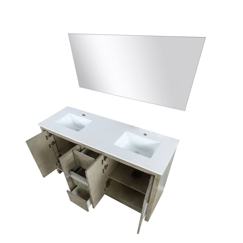 Lafarre 24 in W x 20 in D Rustic Acacia Bath Vanity, Cultured Marble Top and 18 in Mirror