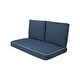 preview thumbnail 161 of 163, Haven Way Universal Outdoor Deep Seat Loveseat Cushion Set 46x26 - Denim w/ Linen Piping