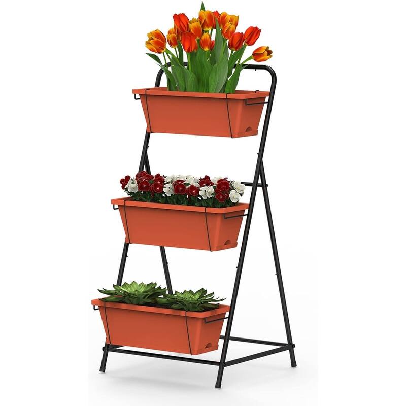 3 Tier Vertical Raised Garden Bed - 3 Tier - Red