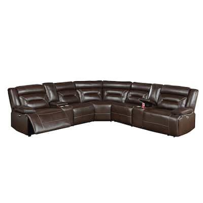 3-Piece Gel Leatherette Upholstered Reclining Sectional