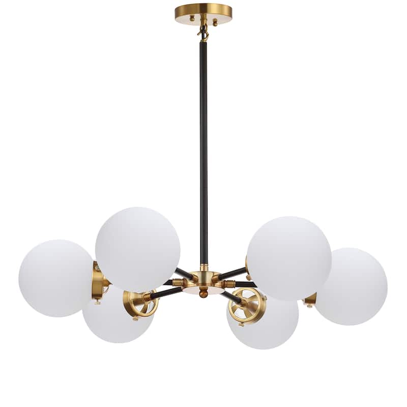 Maura 6-Light 28" Brass Cluster Pendant, by JONATHAN Y