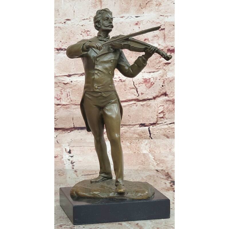 Bronze Sculpture Of Johann Strauss Playing The Violin Hot Cast Figurine Figure