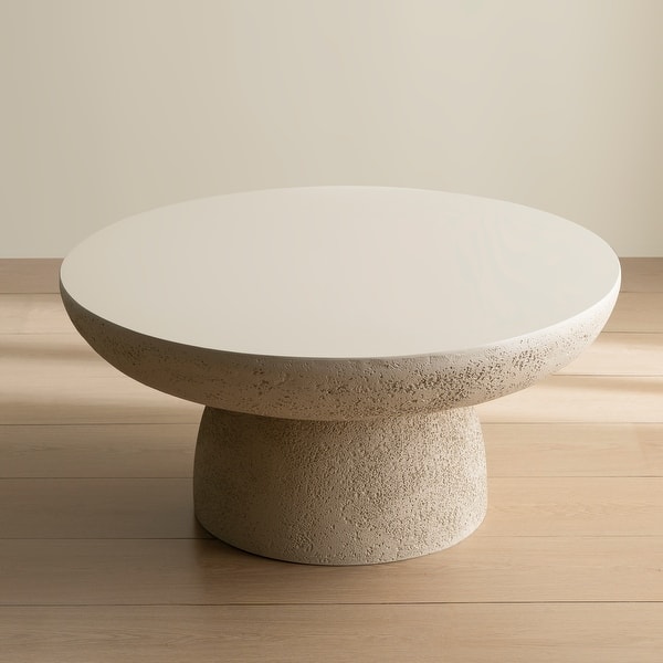 Travertine Round Coffee Tables Accent Center Table