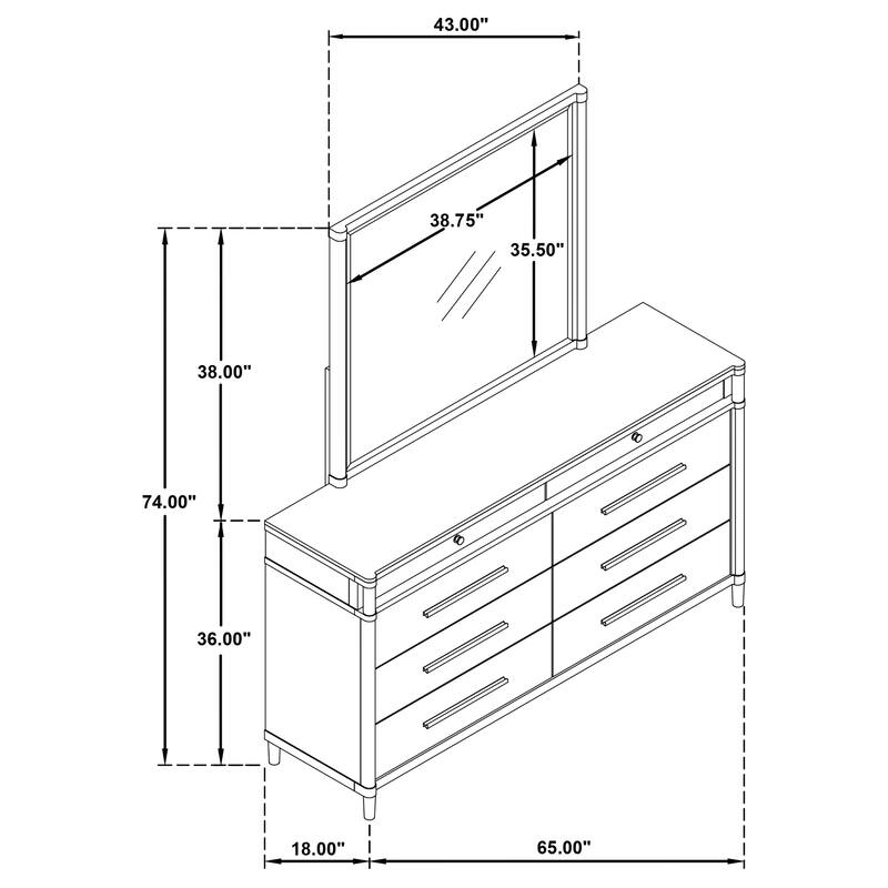 Gracemont 8-drawer Bedroom Dresser Cabinet White