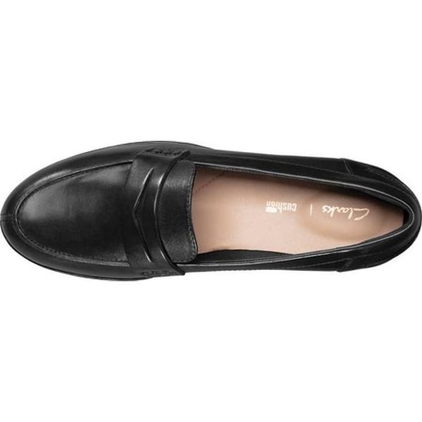 clarks penny loafers womens