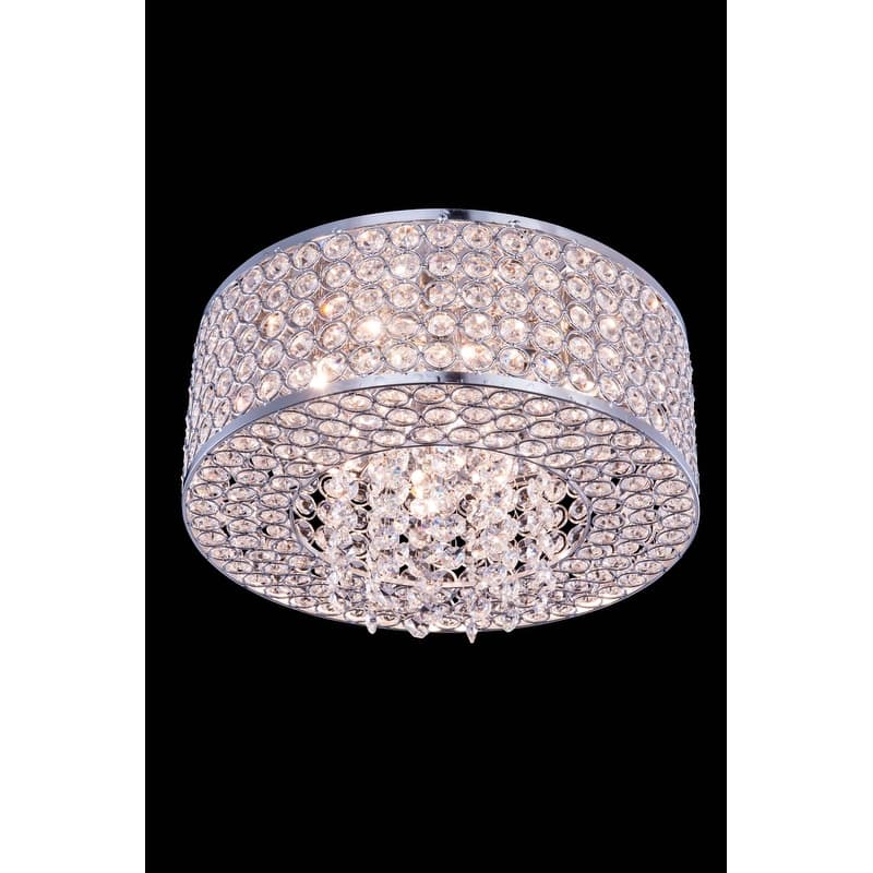 Amelie 4-Light 12 in. Chrome Flush Mount with Royal Cut Crystals - chrome (royal cut crystals) - chrome (royal cut crystals)