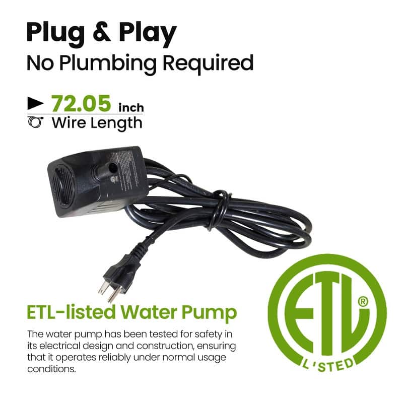 Vbal 3 Tier Brown Step Style Outdoor Water Fountain 39.76in Height with Warm Lights