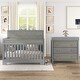 preview thumbnail 1 of 18, 3 Pieces Nursery Sets,Baby Crib and Changer Dreeser with Removable Changing Tray Grey
