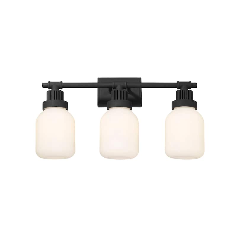Innovations Lighting Somers - 3 Light 6" Wall-Mounted Bath Vanity Light - Textured Black/Matte White