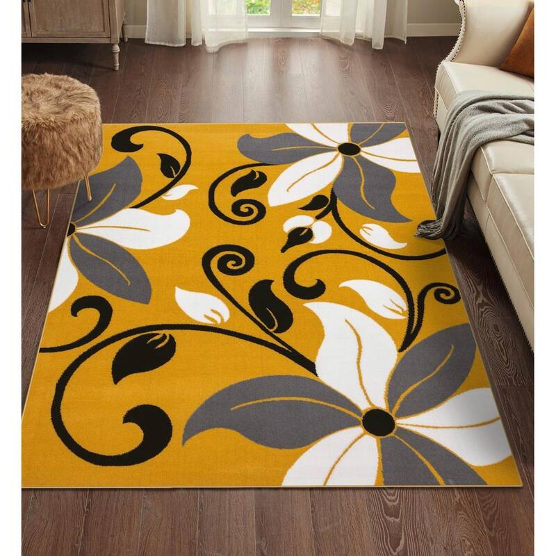 LUXE WEAVERS Modern Floral Area Rug, Medium Pile, Stain-Resistant Rug