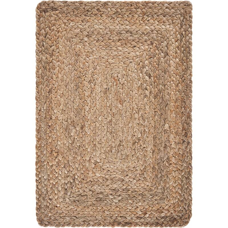 Sevita Jute Solid Placemat, Set of Four, Tan and Natural, 1'1" x 1'7" - 1'-1" X 1'-7"