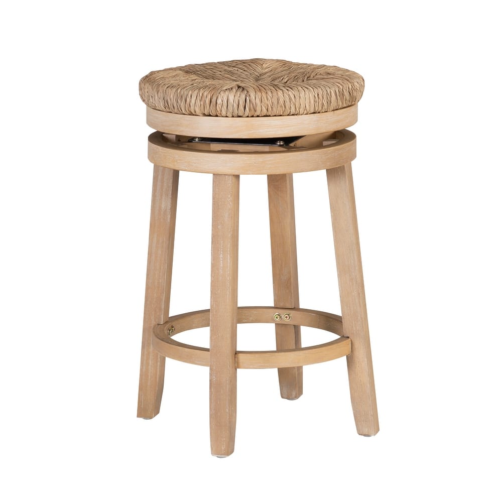 Maya Backless Swivel Counter Stool with Seagrass Seat