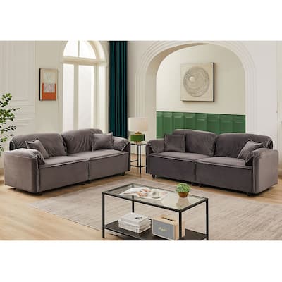 Modern Velvet Sofa 3+3 Seater for Living Room.