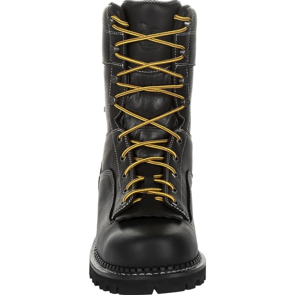 low heel logger boots