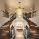 preview thumbnail 8 of 8, Gold Modern Clear Glass Tiered Large Chandelier - 23.62 in. W x 37.4 in. H x 23.62 in. D