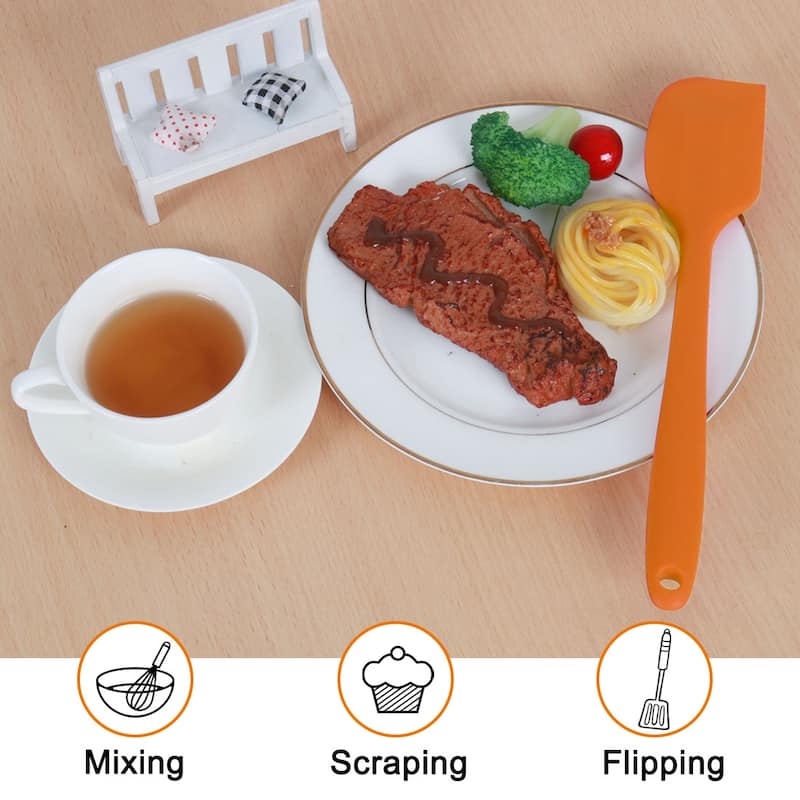 Silicone 2Pcs Heat Resistant Non-scratch Turner Non Stick Spatulas Set