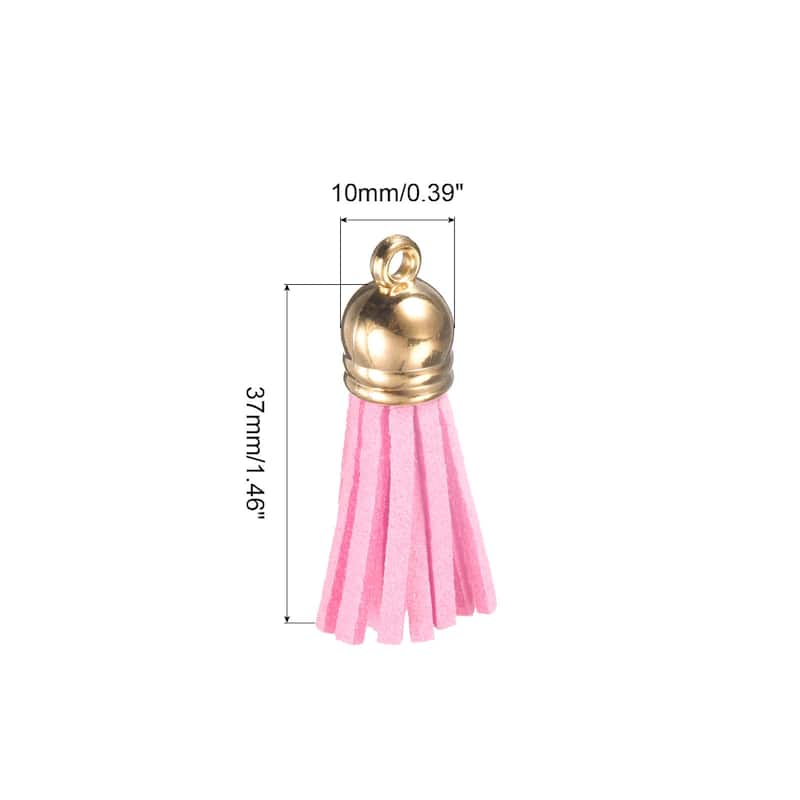 1.46" Leather Tassel Keychain for Bracelet DIY Craft Accessory 120Pcs Red - Pink - 200Pcs