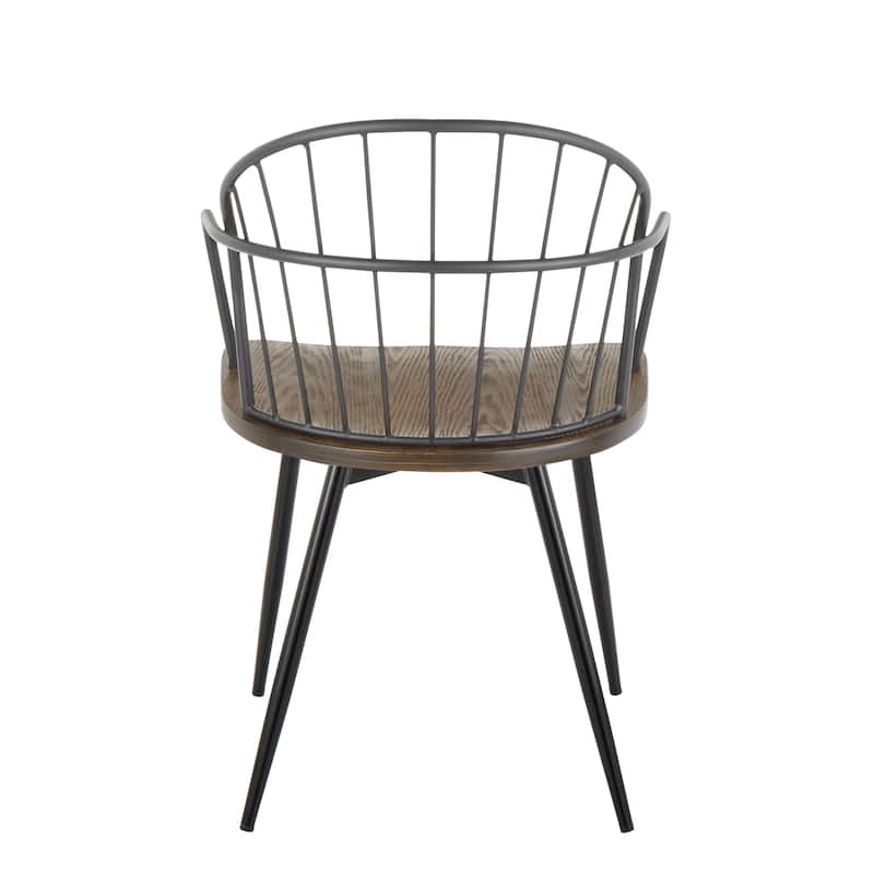 The Gray Barn Ellul Arm Chair with Metal Half-Lap Legs (Set of 2)