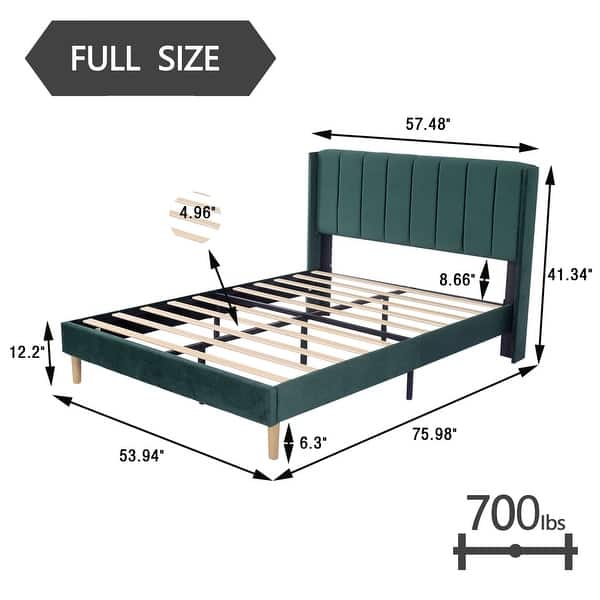dimension image slide 9 of 34, Alazyhome Upholstered Platform Bed Frame