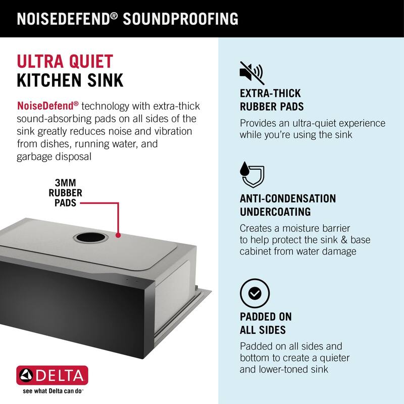 Delta 95D9031-T33S Rivet 33" Workstation Farmhouse Apron Front Kitchen