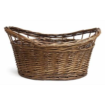 Dark Brown Oval Willow Basket